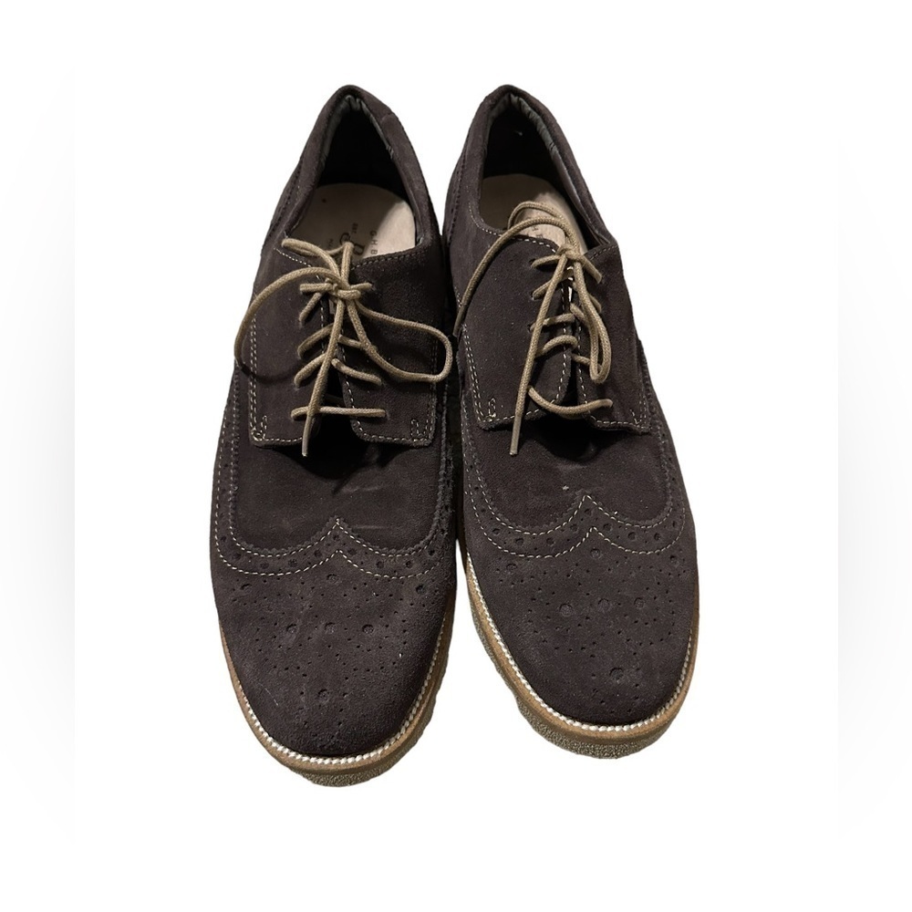 G.H Bass Oxford Shoes Mens Barret Brogue Wingtip Suede Oxford Leather Size 9.5